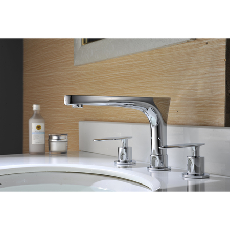 American Imaginations 3H8" CUPC Approved Lead Free Brass Faucet Set In Chrome Color, Overflow Drain Incl. AI-33678
